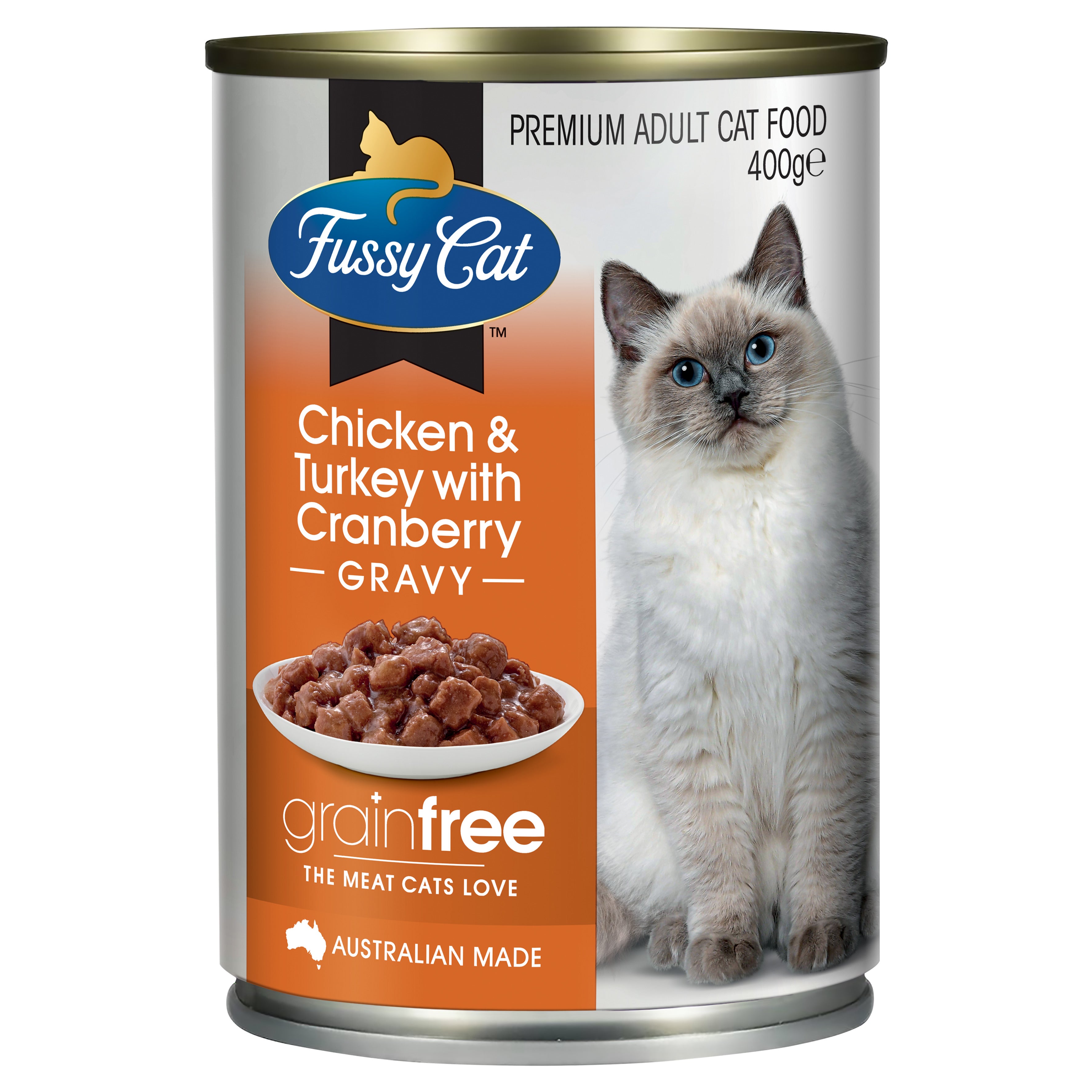 Fussy Cat Adult Grain Free Chicken Turkey with Cranberry 400g x